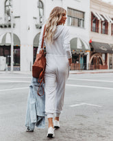 Vander Pocketed Hooded Knit Jumpsuit - Light Grey - FINAL SALE LOVE-003